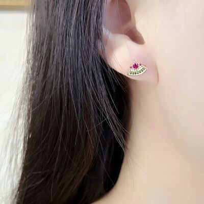 Watermelon Gold Stud Earrings,Europe Bohemia Glam Fine Jewer