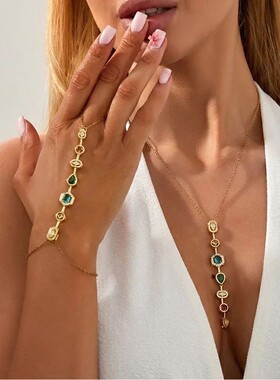 Colorful Zircon Geometric Tassel Jewelry Set: Necklace, Earr