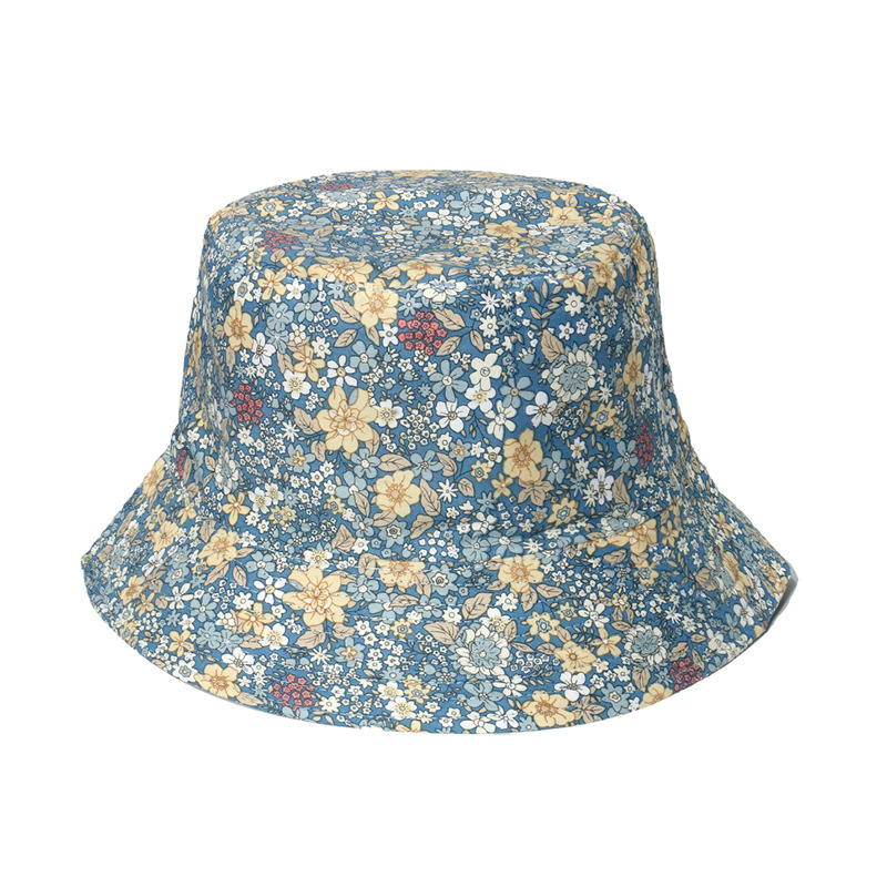 Female Panama Fisherman Hats Fashion Floral Print Bucket Hat
