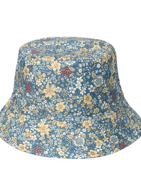 Female Panama Fisherman Hats Fashion Floral Print Bucket Hat