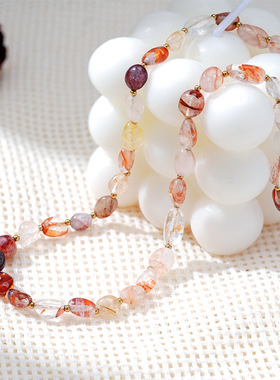 Necklace, Gold-Tone, Natural Stone, Beaded, Natural