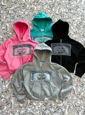 Autumn Y2K retro hoodies for men and women with printed pers
