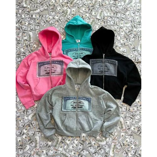 Autumn Y2K retro hoodies for men and women with printed pers