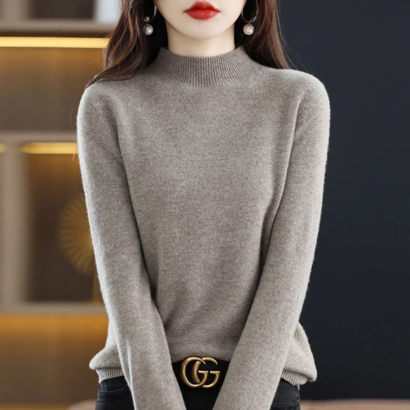 100% Pure Wool Half-neck Pullover In Autumn And Winter New C