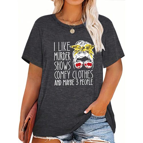 2026 Women's casual and elegant plus size women's slogan pri