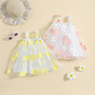 Baby Summer Off Girl Sleeveless Dresses Princess Kid Dress