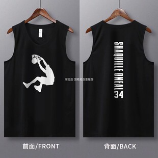 速干宽松美式篮球背心湖人34号奥尼尔投篮训练服球衣健身运动夏