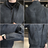 新高品质~水洗做旧店主风皮衣夹克外套2403-1-7808-P148，男装皮衣，电商C301