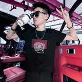 2025夏社会小伙贴布刺绣短袖T恤男修身TXZ403-1-T5028-P38限58，男装T恤，电商C301