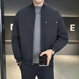 2025秋冬店主风简约胸兜设计棒球领夹克外套1403-1-JK8058-P128，男装夹克，电商C301