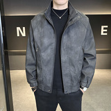 新高品质~水洗做旧店主风皮衣夹克外套1403-1-7808-P148，男装皮衣，电商C301