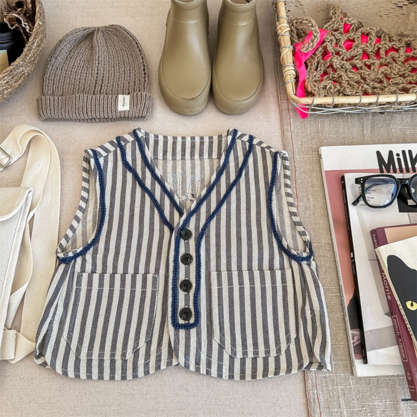 儿童时尚牛仔马甲2026春季新款童装男童女童洋气背心外穿洋气坎肩