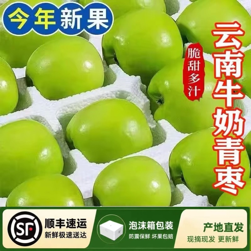 顺丰云南牛奶枣大青枣新鲜水果西双版纳应季脆贵妃苹果枣整箱包邮