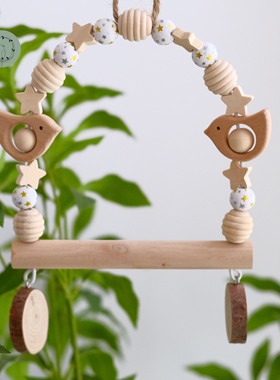 鹦鹉用品牡丹虎皮站架站棍秋千鸟笼装饰啃咬玩具云梯爬梯用品大全