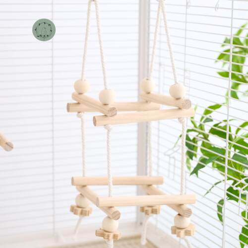 鹦鹉秋千四边秋千吊环实木玩具