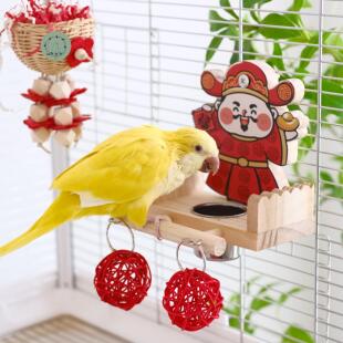 新年鹦鹉玩具鹦鹉食盒食碗藤球啃咬玩具觅食训练开发智力磨牙藤球