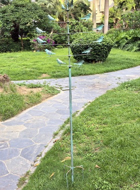 太阳能户外氛围六层麻雀风车工艺品铁艺园区公园造景摆件