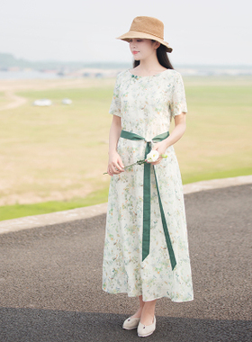 纸样实物服剪图纸C77女新款文艺圆领裙子连衣裙1:1打版纸裁剪