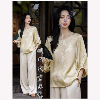 创艺上衣牛皮纸宽松中式做衣服