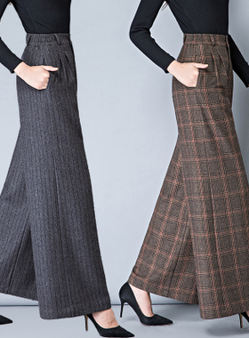 版纸 1:1实样裁剪实物做衣服 Q51秋冬季毛呢阔腿裤长裤女装图纸样