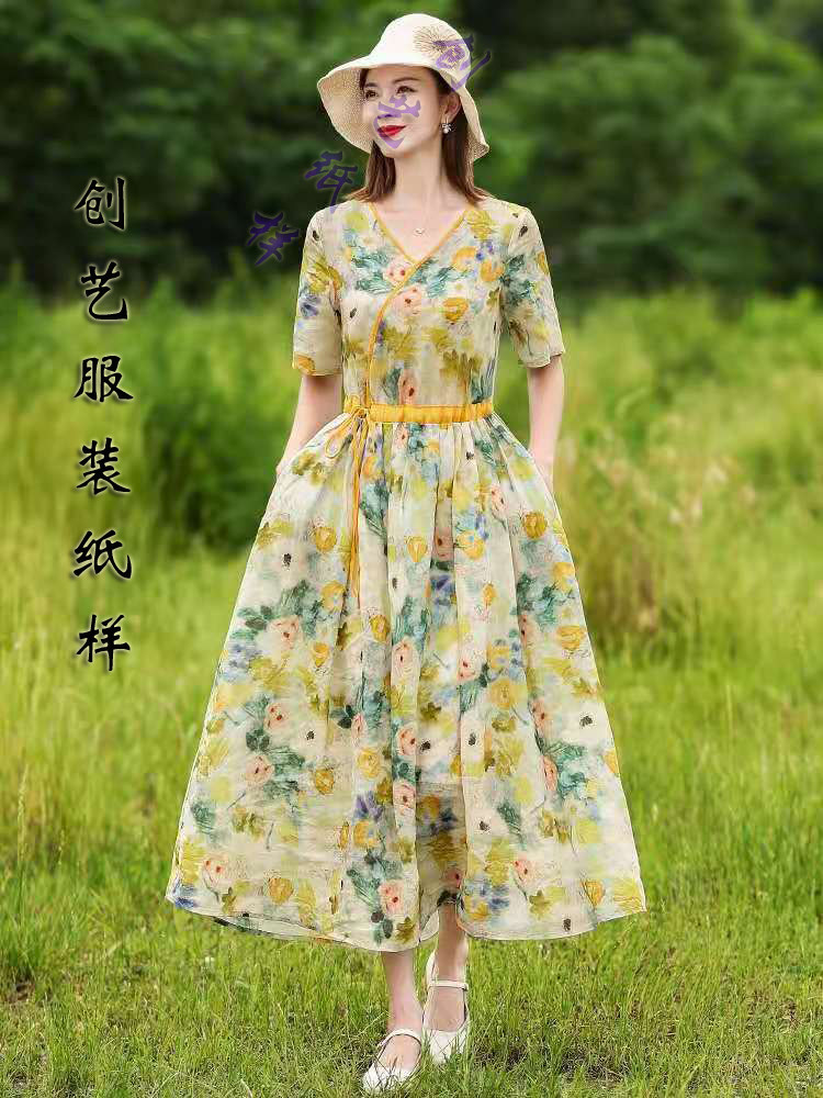 衣服样板c253复古棉麻夏季