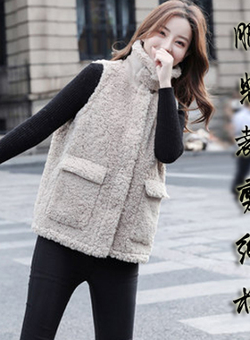 做衣服Q119马夹女短款秋冬背心坎肩外穿羊羔绒毛马甲外套裁剪纸样