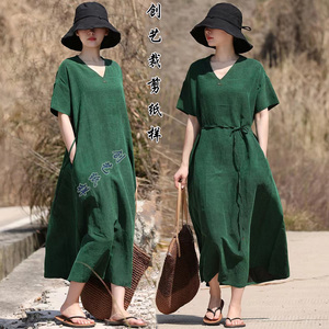 裁剪服装做衣服N01新款春夏龟纹香云纱真丝v领连衣裙长裙子女纸样