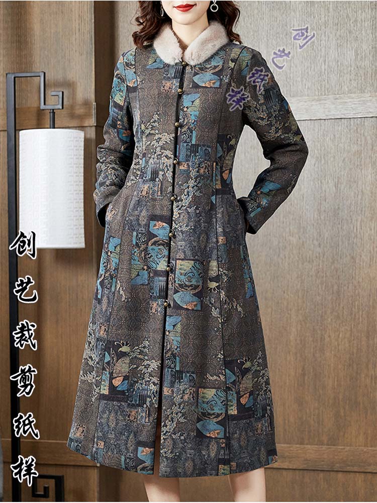 创艺纸样香云纱棉服牛皮纸冬棉袄