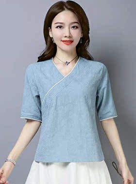 女装版纸打版C19民族风棉麻T恤宽松亚麻1:1裁剪实样纸样