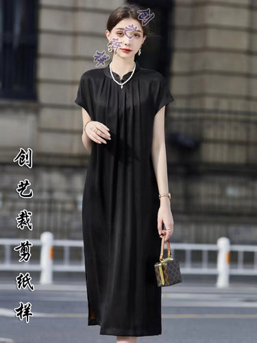 裁剪图香云纱长裙创艺纸样牛皮纸