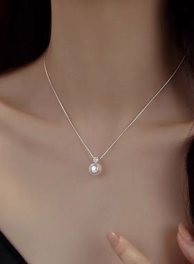 闪钻珍珠项链女2025新款爆款小众高级感轻奢精致颈链