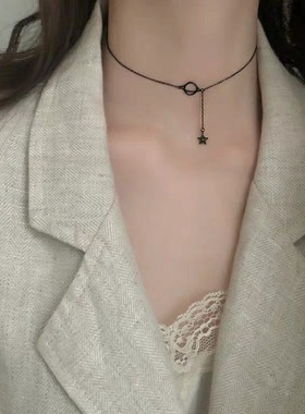 choker小众暗黑星球纯银锁骨链