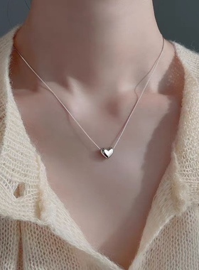 爱心项链女2024新款爆款轻奢高级感小众设计感锁骨链颈链