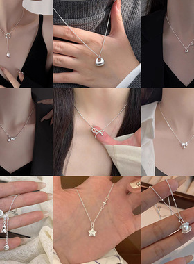 亮银色项链女2025年爆款高颜值韩系百搭温柔小众设计锁骨链女