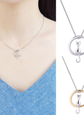 纯银颈链配饰百搭送女友吊坠