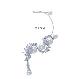 不易掉的无耳洞轻奢高级珍珠闪锆蚊香盘耳夹长款微镶耳钉女耳饰