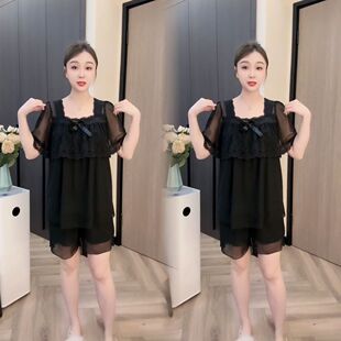 薄款 甜美新款 夏季 套装 蕾丝网纱宫廷公主仙女家居服睡衣 短袖 短裤