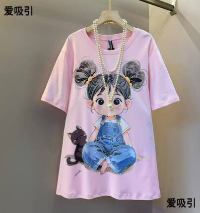 女装2026年夏季新款夏季短袖新款宽松T恤衣服明媚简约遮肉潮
