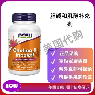 500毫克补充剂 美国直邮 胆碱和肌醇 Foods 健康神经传递支持 NOW