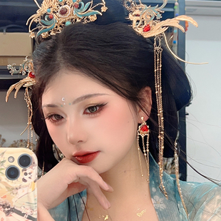 古风公主婚嫁神女发冠发饰发簪额饰异域敦煌头饰飞天汉服头饰配饰