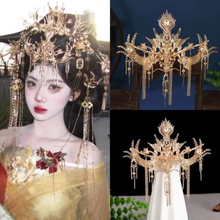 古装古风原创仙侠圣母发簪凤冠发冠汉服套装头饰超仙发饰流苏配饰