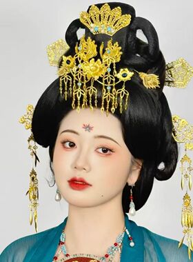 汉服发冠发饰仿唐仕女图发簪复古