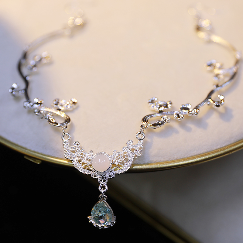 汉服额头链[天音梵]古风头饰少女合金金色异域风超仙水滴头链配饰