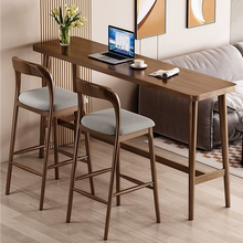 北欧实木吧台家用客厅餐桌隔断桌简约阳台咖啡长条桌高脚桌椅民宿