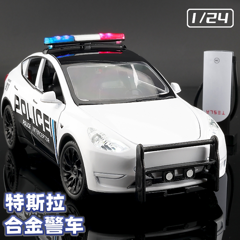 特斯拉ModelY警车模型美式拦截车