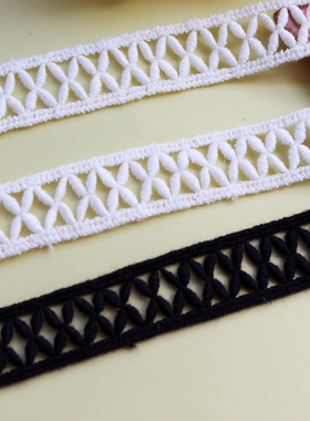 手工diy日韩网格蕾丝花边 14929纯棉水溶刺绣花边服装辅料装饰2cm