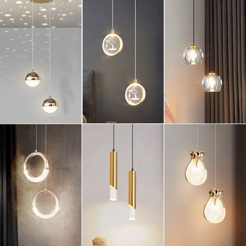 主卧室床头水晶小吊灯艺术现代长