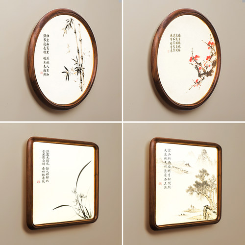 中式古风壁灯客厅卧室壁画墙壁灯