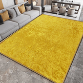 金黄色金钻绒地毯客厅纯色脚垫卧室床边毯土黄色房间满铺地毯地垫