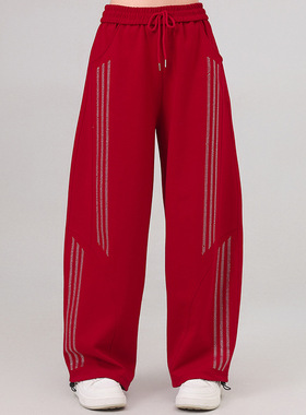 秋冬跳舞广场舞磨毛修身长袖T恤打底宽松烫钻休闲裤3934套装亲切